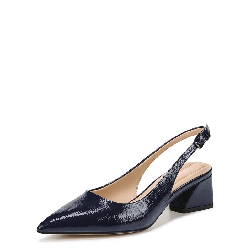 Franco Sarto Womens Racer Slingback Low Block Heel Pointed Toe Pump, Midnight, 9.5 - Image 1